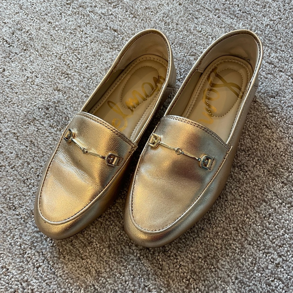 Sam Edelman Gold Loafers